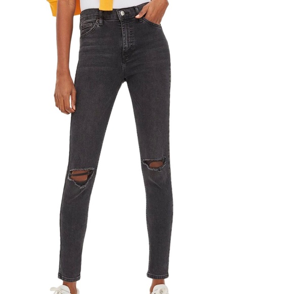 Topshop Denim - Topshop Moto Jamie Ripped Ankle Skinny Jeans